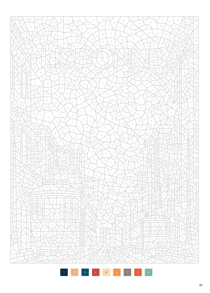Розмальовка за номерами Coloriages mysteres Plakaty vintage PL 148 фото