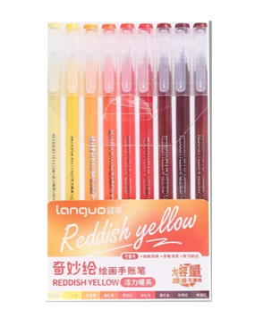 Гелеві ручки 9 кольорів Languo Reddish Yellow 103 фото