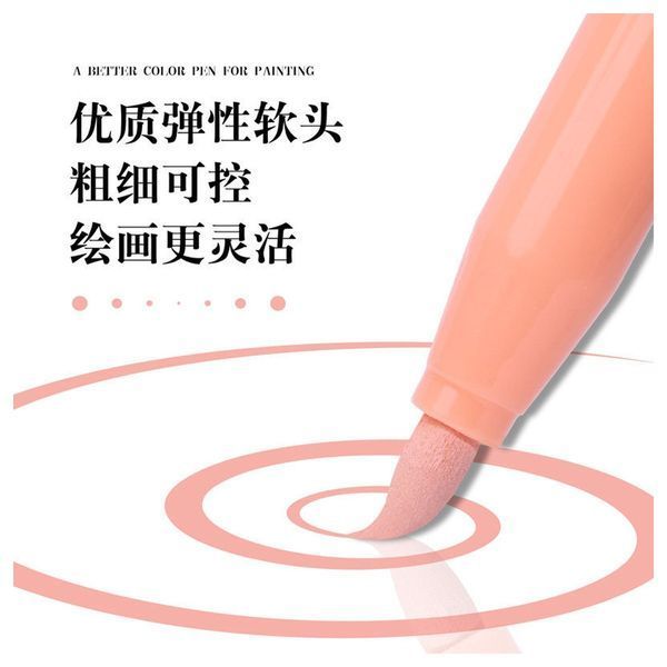 Акрилові маркери Guangna Skin & Brush, 12 кольорів &mdash; тілесні відтінки, перо-пензлик 397 фото