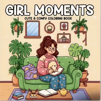 Розмальовка антистрес &laquo;Girl Moments &ndash; Cute & Comfy Coloring Book&raquo; 299 фото