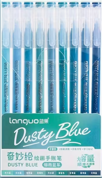 Гелеві ручки 9 кольорів Languo Dusty Blue 108 фото