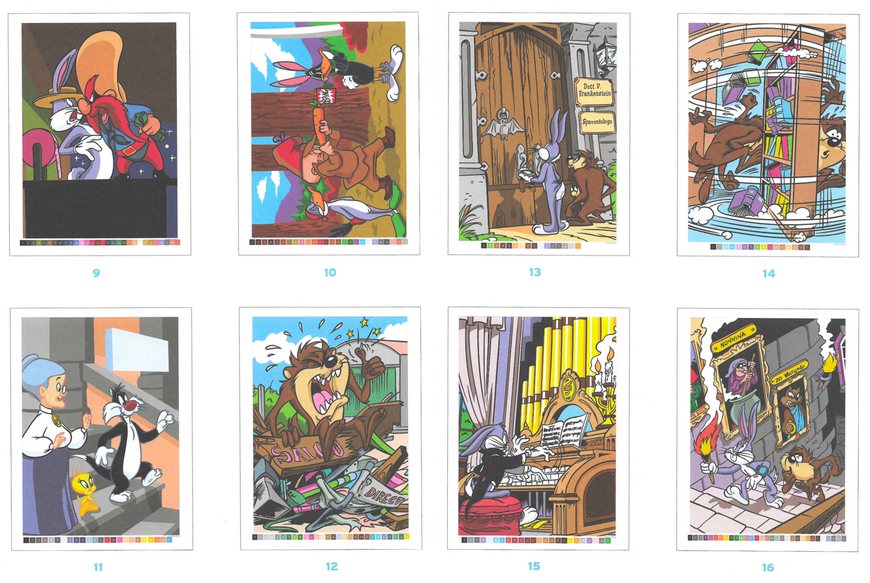 Розмальовка за номерами Coloriages mysteres Looney Tunes  10 фото