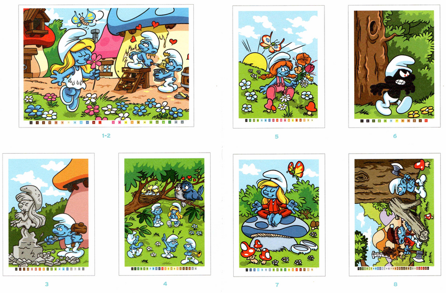 Розмальовка за номерами Coloriages mysteres Schtroumpfs 15 фото