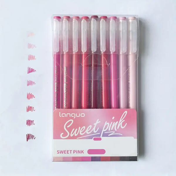 Гелеві ручки 9 кольорів Sweet pink 70 фото
