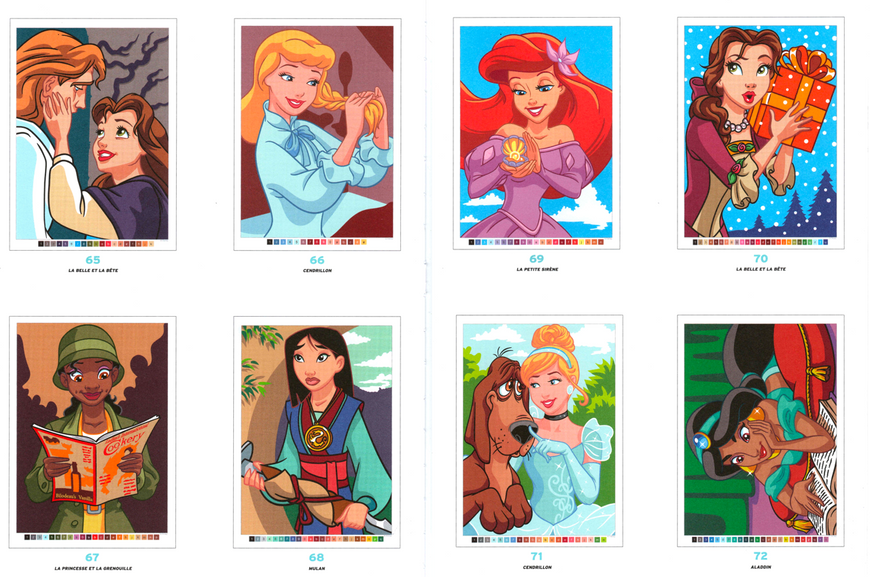 Творчий набір: розмальовка за номерами Coloriages Myst&egrave;res Princesses та 100 акрилові маркери Guangna 368 фото