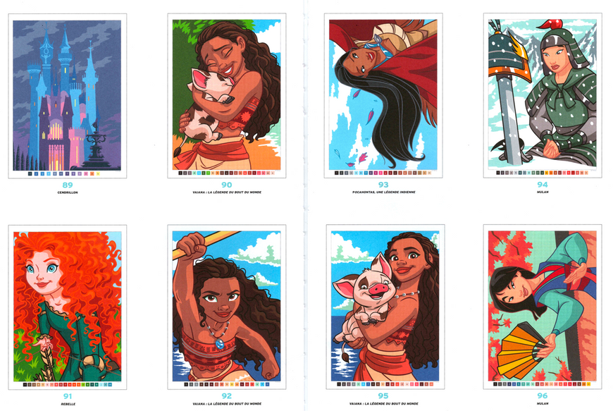 Творчий набір: розмальовка за номерами Coloriages Myst&egrave;res Princesses та 100 акрилові маркери Guangna 368 фото