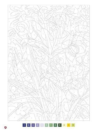 Розмальовка за номерами Coloriages myst&egrave;res Fleurs 344 фото