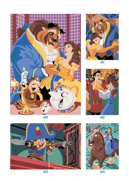 Розмальовка за номерами Coloriages mysteres La Belle et la B&ecirc;te 78 фото