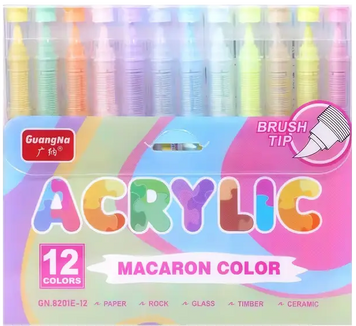 Набір акрилових маркерів 12 кольори Guangna Light Pastels 177 фото