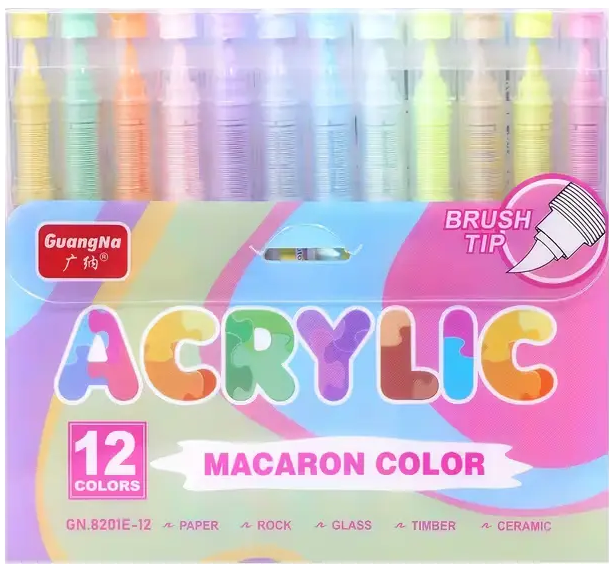 Набір акрилових маркерів 12 кольори Guangna Light Pastels 177 фото