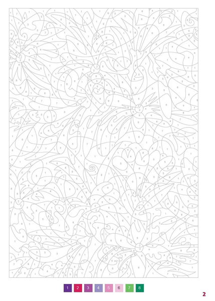Розмальовка за номерами Coloriages myst&egrave;res Fleurs PL 81 фото