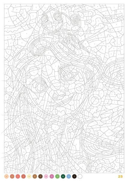 Розмальовка за номерами Coloriages myst&egrave;res Portraits 31 фото