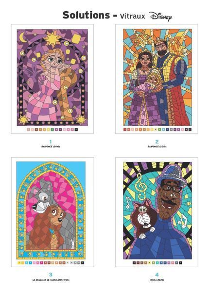 Розмальовка за номерами Coloriages myst&egrave;res Vitraux 336 фото