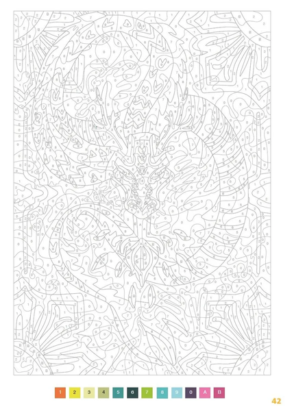 Розмальовка за номерами Coloriages myst&egrave;res Загадкові створіння PL 86 фото