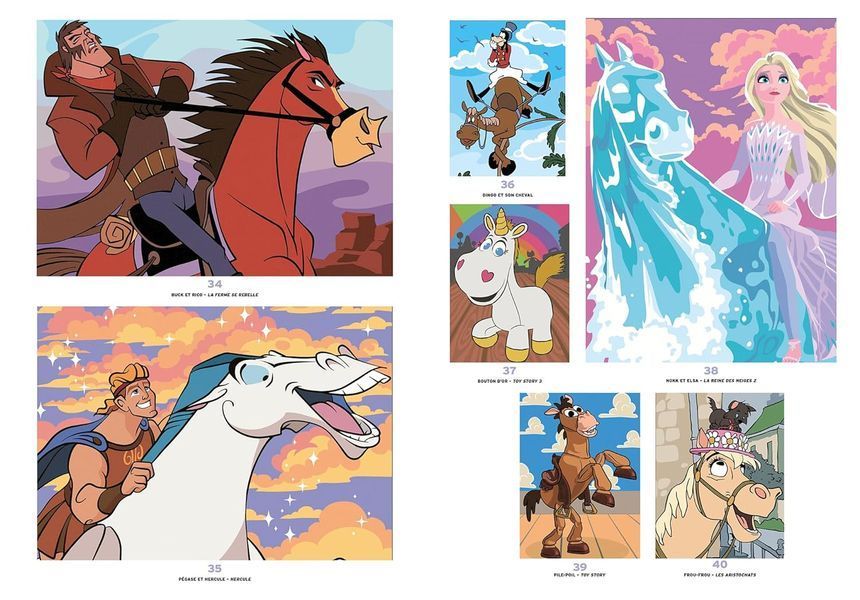 Розмальовка за номерами Coloriages myst&egrave;res Chevaux 36 фото