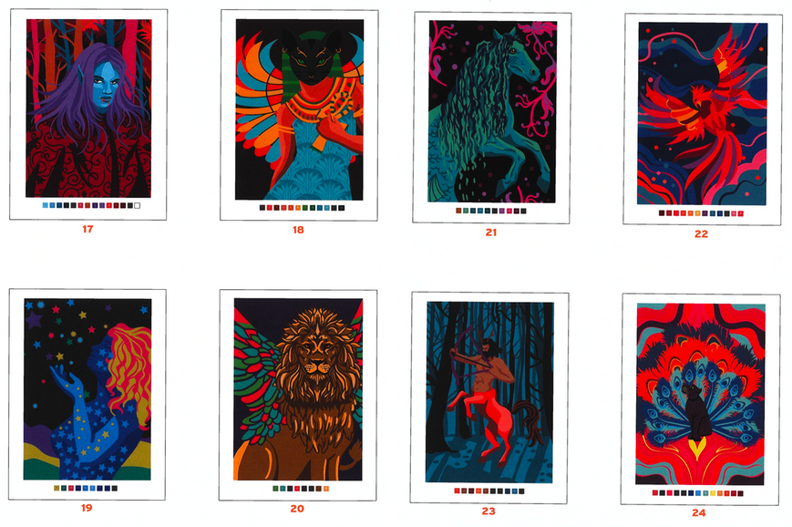 Розмальовка за номерами Coloriages myst&egrave;res Загадкові створіння PL 86 фото