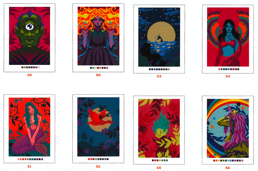 Розмальовка за номерами Coloriages myst&egrave;res Загадкові створіння PL 86 фото