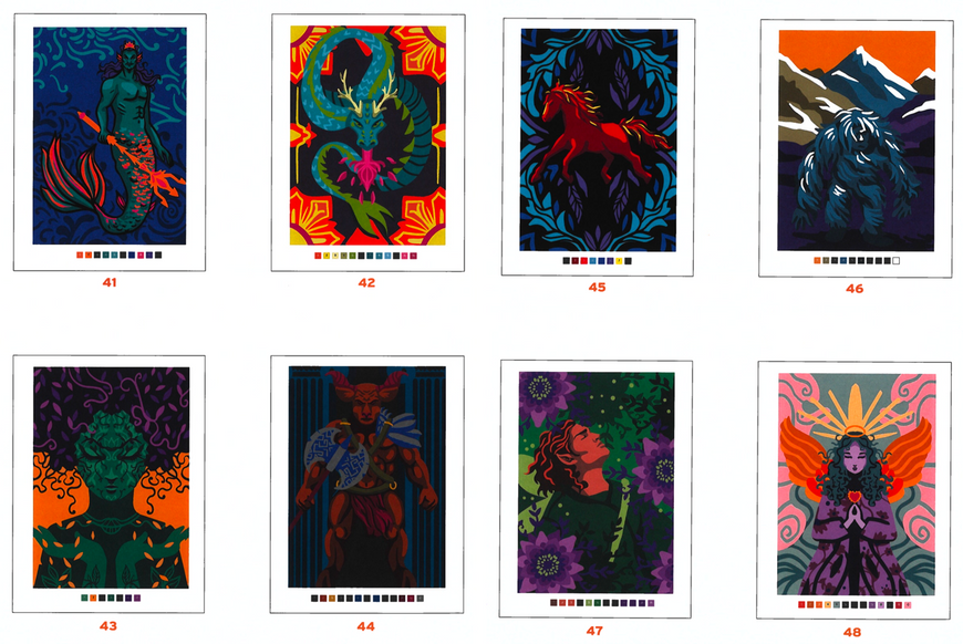 Розмальовка за номерами Coloriages myst&egrave;res Загадкові створіння PL 86 фото