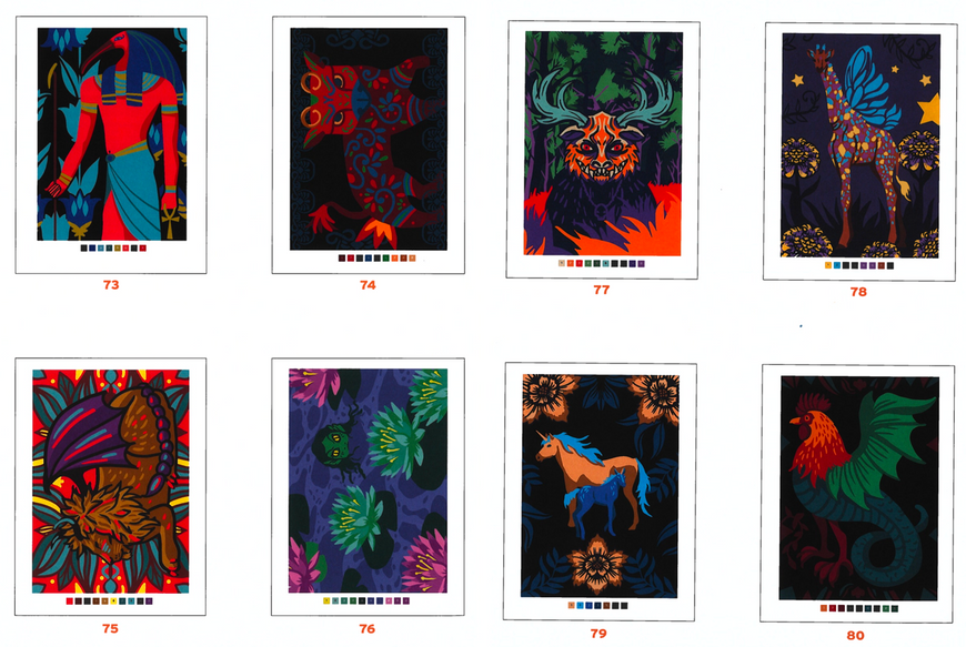 Розмальовка за номерами Coloriages myst&egrave;res Загадкові створіння PL 86 фото