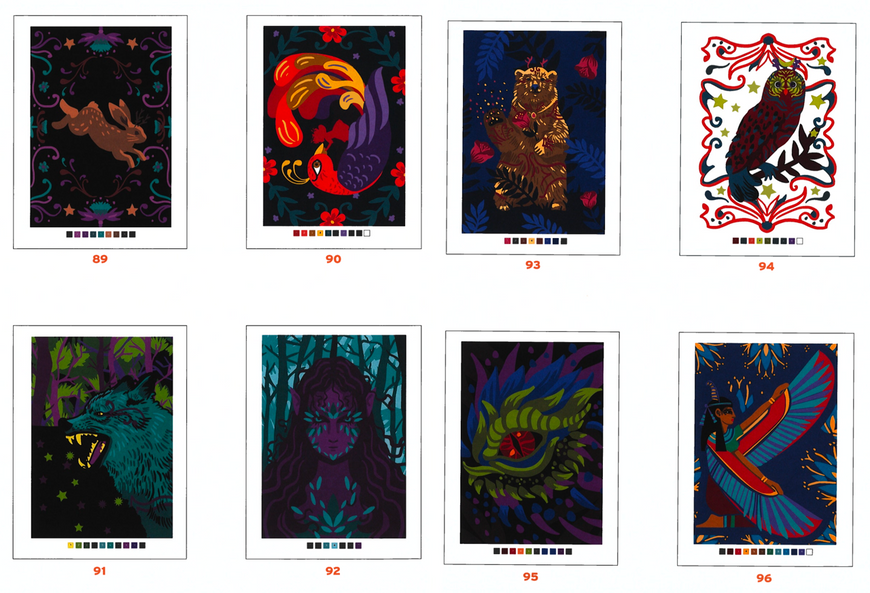 Розмальовка за номерами Coloriages myst&egrave;res Загадкові створіння PL 86 фото