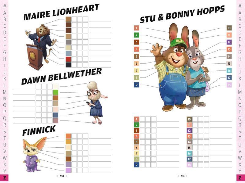 Довідник-палітра для розмальовок Disney та Pixar 281 фото