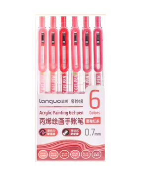 Акрилові ручки 6 кольорів Languo Lip Glaze Red 190 фото