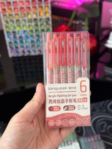 Акрилові ручки 6 кольорів Languo Lip Glaze Red 190 фото