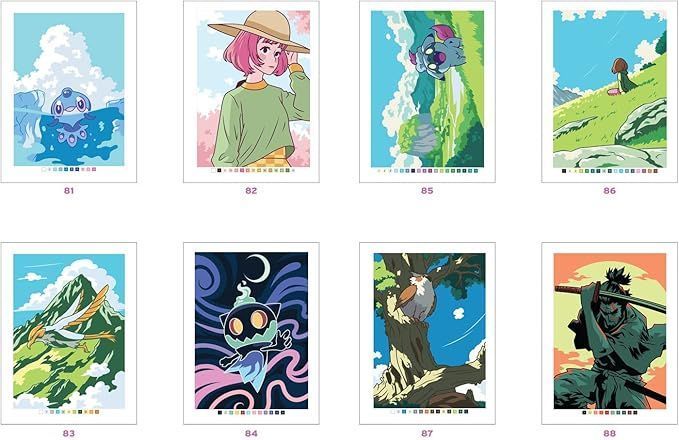Розмальовка за номерами Coloriages myst&egrave;res - Mangas 345 фото